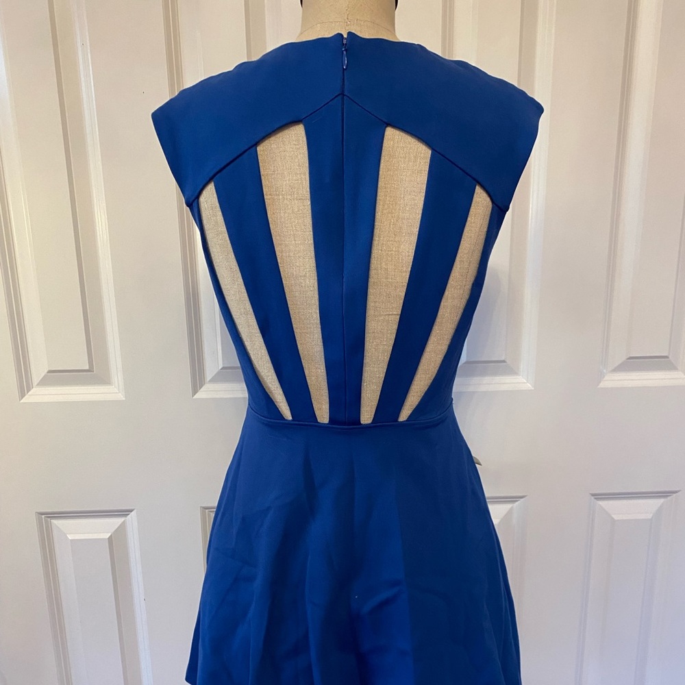 Dramatic Open Back Blue Dress